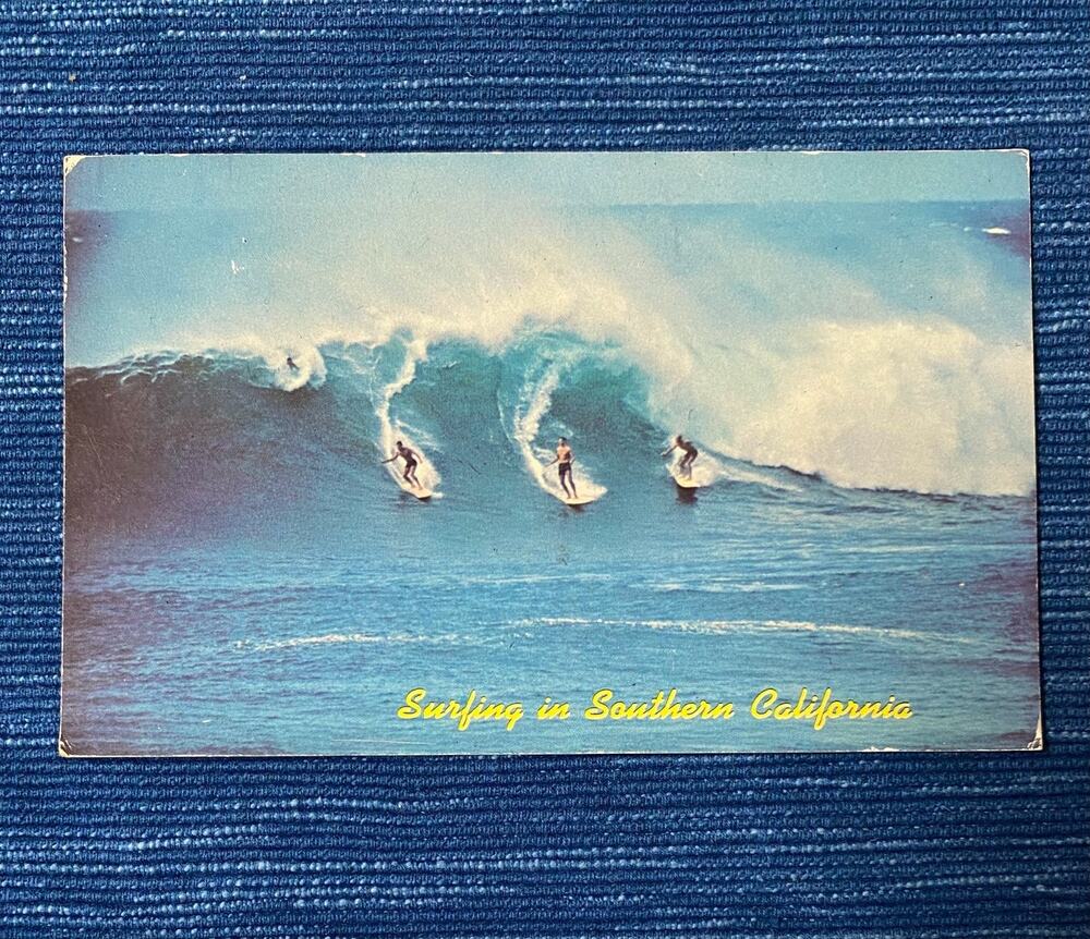Surfing In Southern California Postcard Posted Plastichrome Surfers Surf 39B